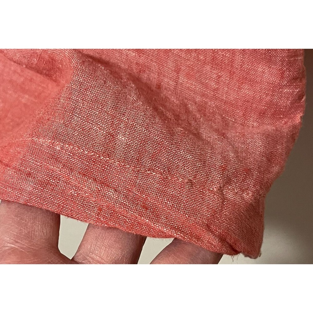 Tahari Coral 100% Linen Shirt Mother of Pearl Buttons Women 1X Popover Lagenlook - Picture 5 of 9